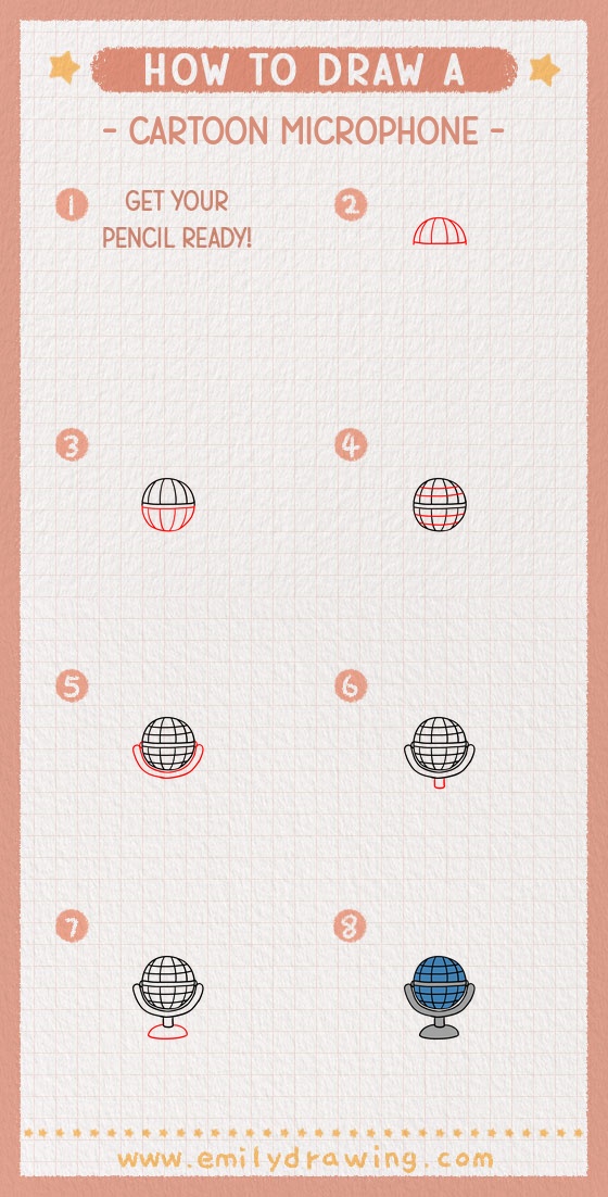 how to draw a cartoon microphone pinterest pin